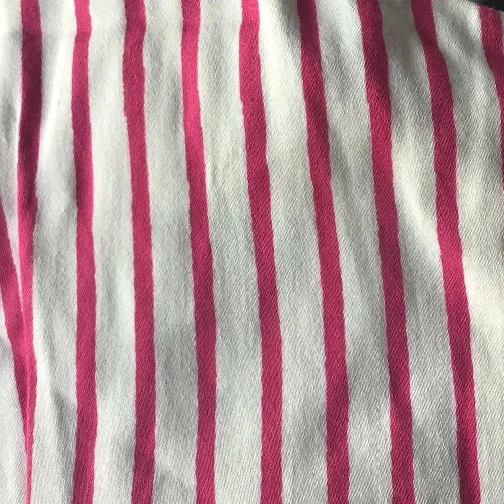 Gretchen Scott Pink White Striped sleeveless dress cotton split v neck S - Picture 5 of 7
